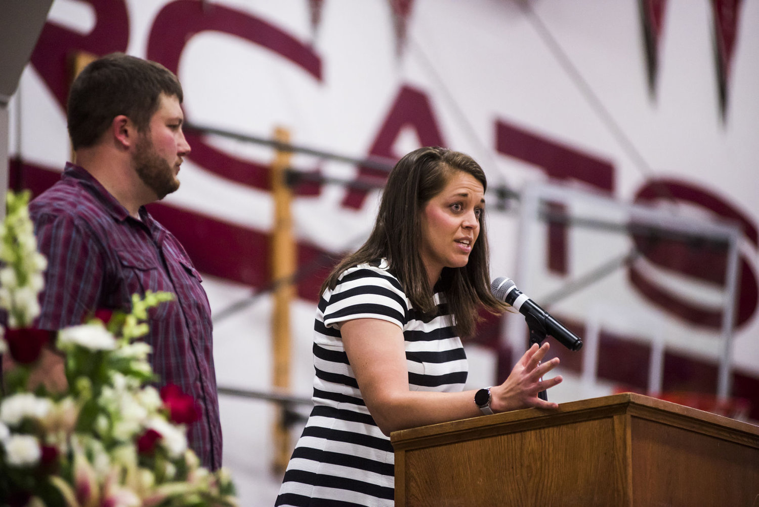W.F. West teacher and softball coach Caty Lieseke talks about her students and athletes during the W.F. West Class of 2019 graduation on June 10, 2019.