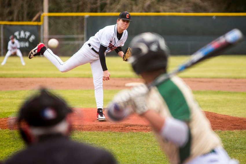 Derek Beairsto, shown here pitching on March 15, 2020 against Timberline, struck out seven while allowing two hits and no earned runs or walks.