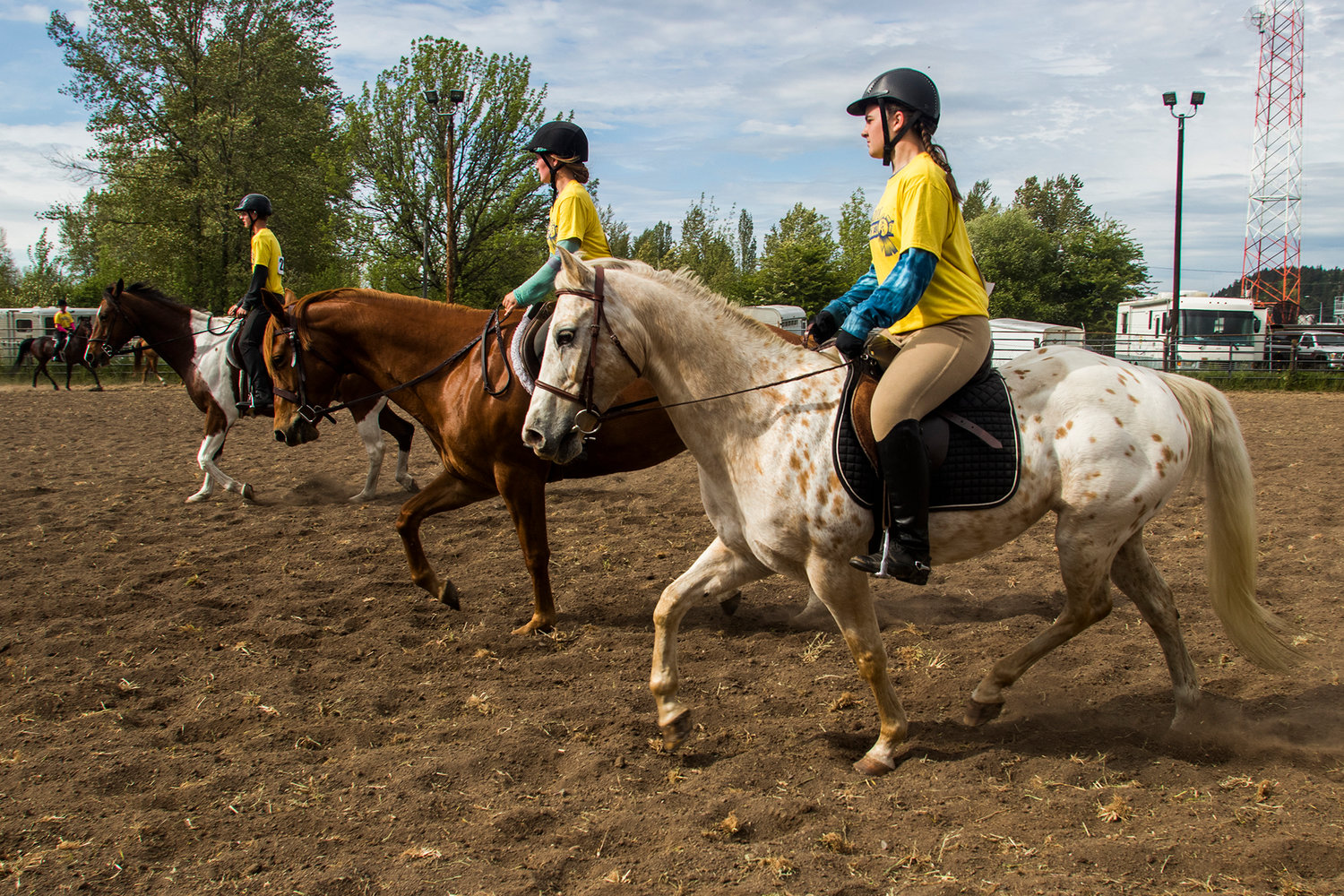 Riders are seen on horseback during the Spring Youth Fair in 2018.