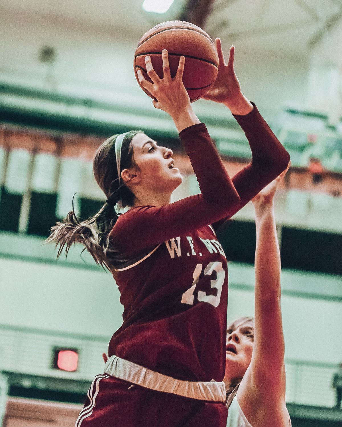 W.F. West's Drea Brumfield shoots against Black Hills on Friday during the District 4 2A Girls Basketball Tournament championship game in Battle Ground.