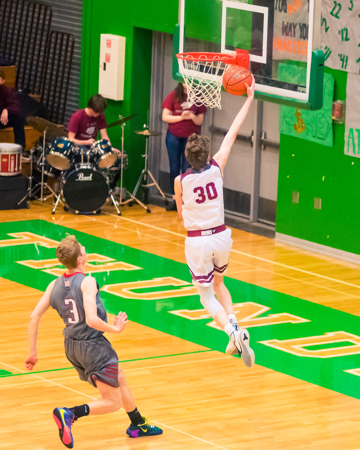 W.F. West's Tyler Speck (30) makes a layup during a game against Jacks Thursday night at Tumwater High School.