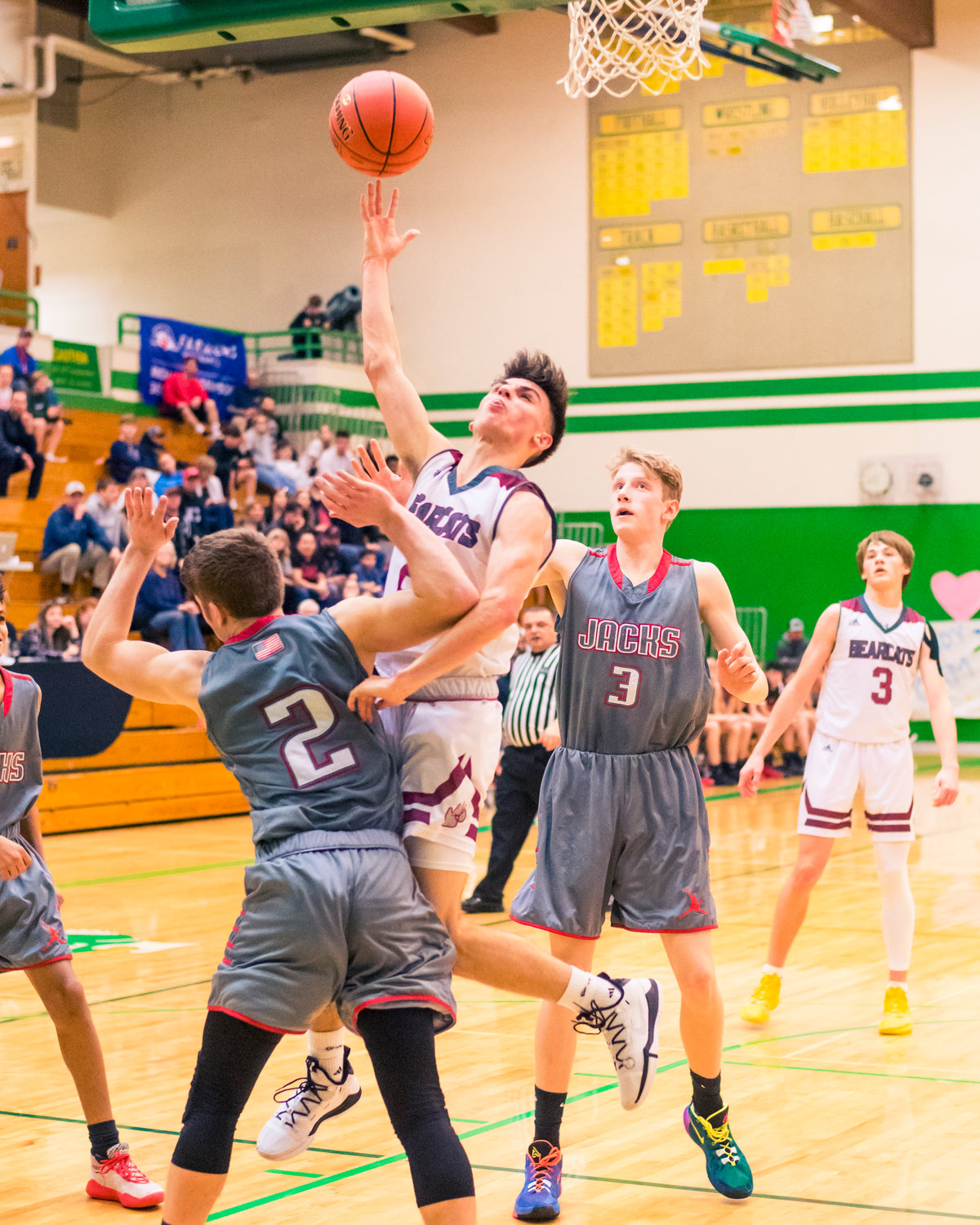 W.F. West's Kayden Kelly (2) puts up a shot during a game against Jacks Thursday night at Tumwater High School.