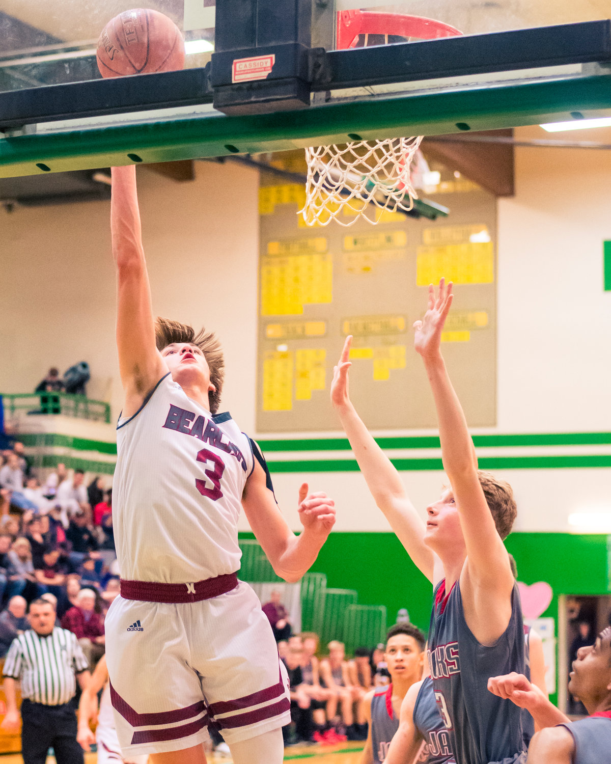W.F. West's Carter McCoy (3) puts up a shot during a game against Jacks Thursday night at Tumwater High School.