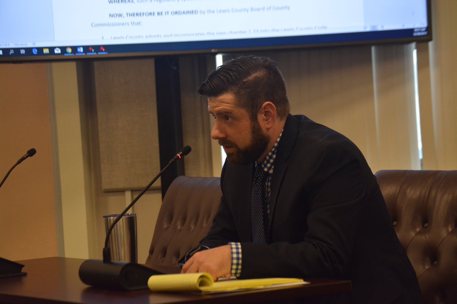 Senior Civil Deputy Prosecuting Attorney Cullen Gatten presented a new noise ordinance before the Board of County Commissioners.