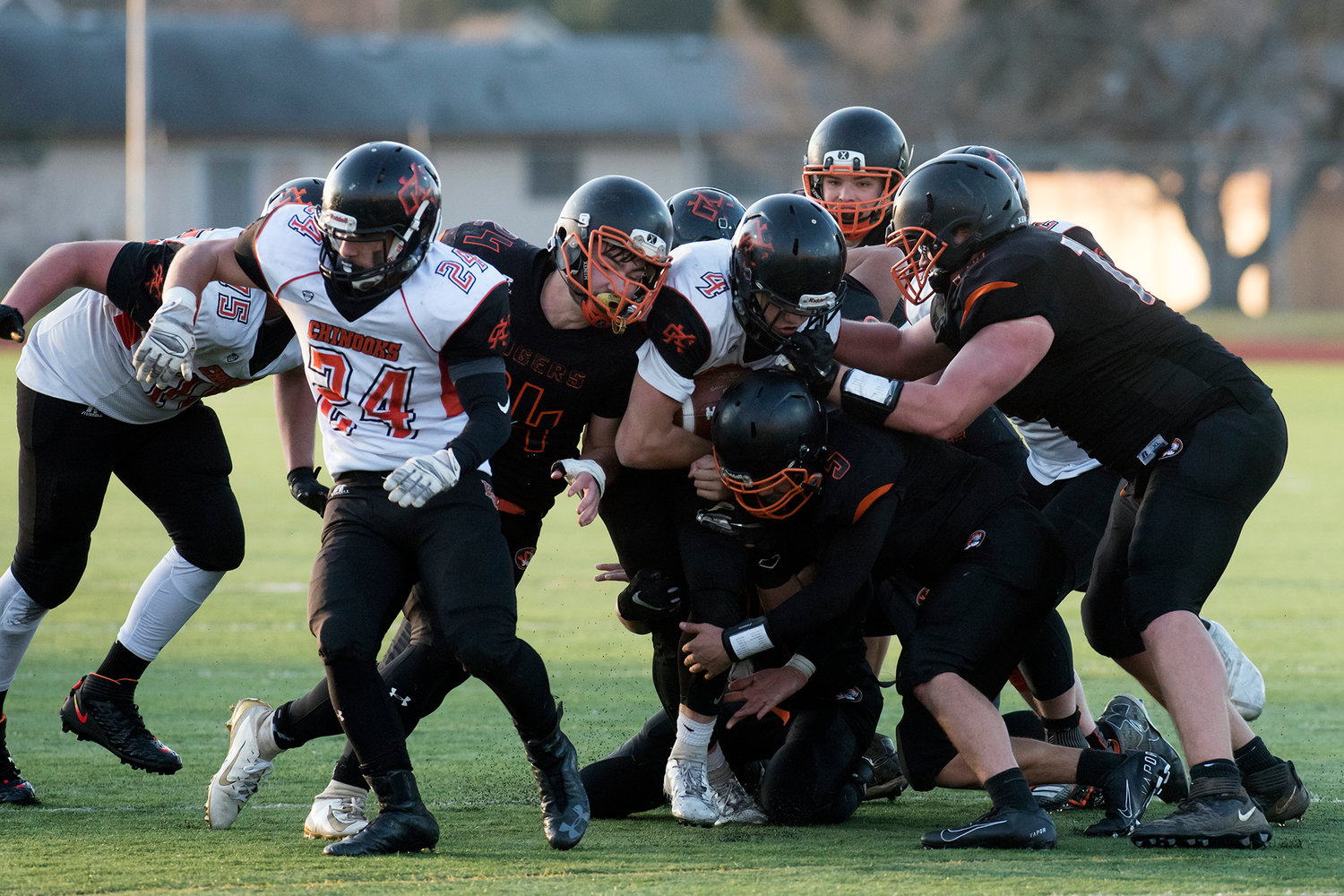 Images from a State 2B football tournament semifinal game between Napavine and Kalama at Tiger Stadium in Centralia on Saturday, Nov. 30, 2019.