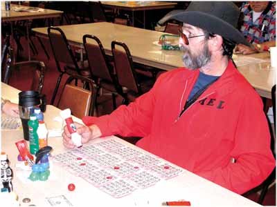 Mel Moore of Chehalis plays bingo in this file photo.