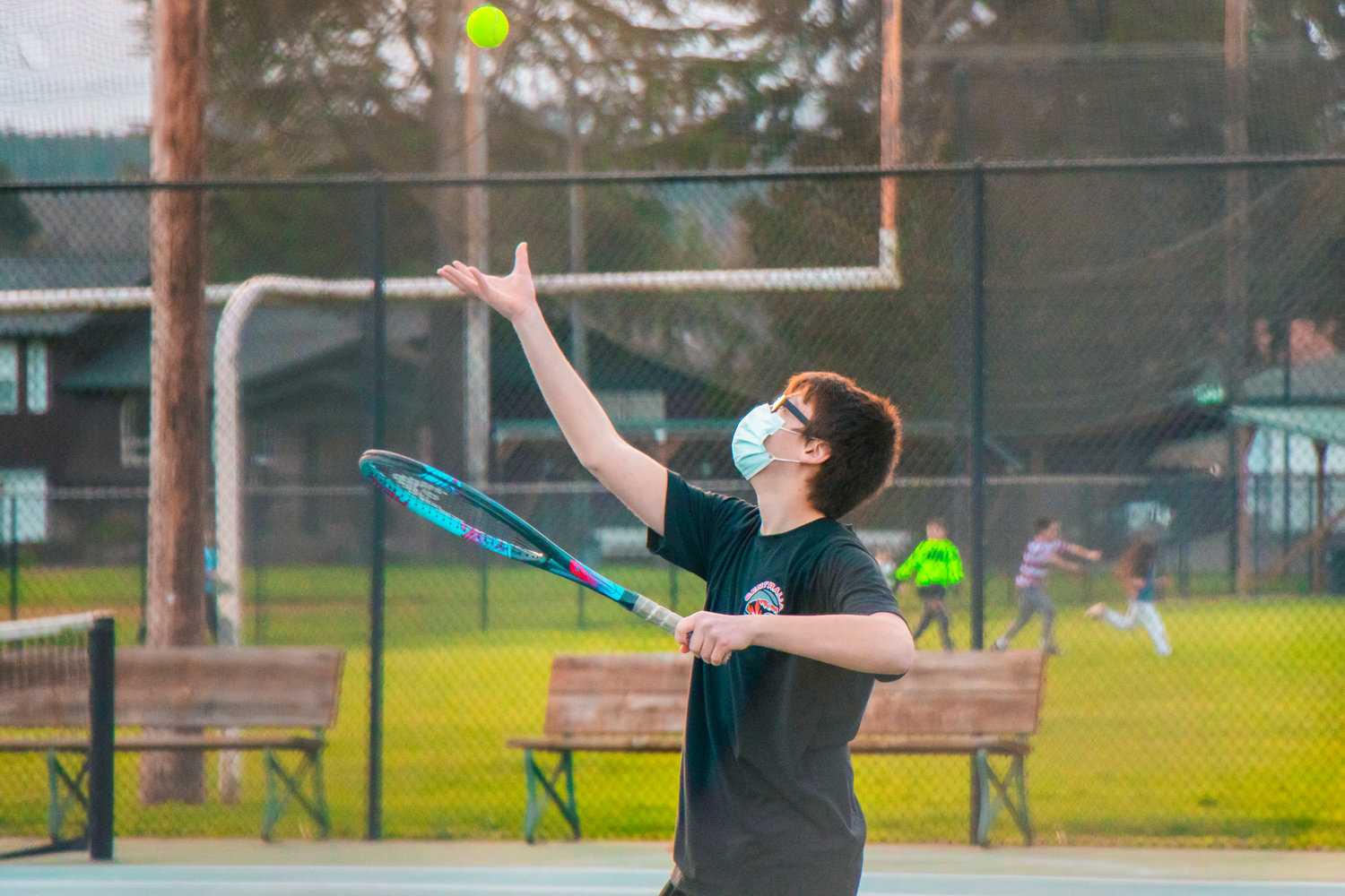 Images from Centralia boys tennis match against Aberdeen on Wednesday in Centralia.