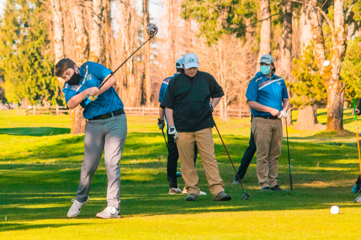 FILE PHOTO - Rochester’s Hyde Parrish tees off at Riverside Golf Course on Wednesday in Chehalis.