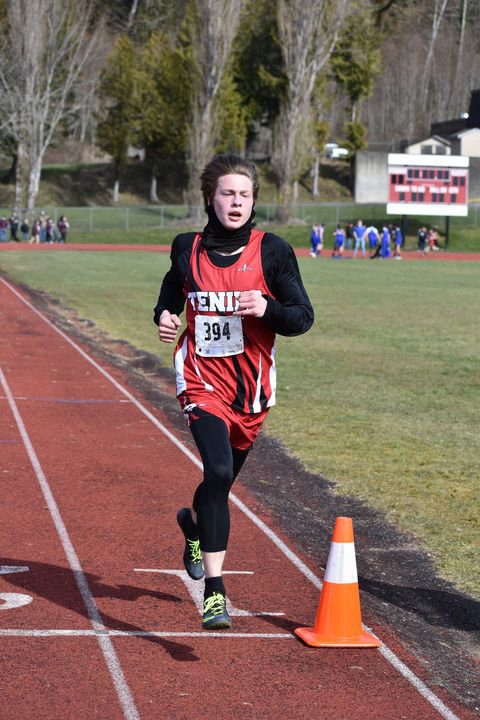 Tenino's Sam HIll won his second straight league cross country title on Saturday in Hoquiam.