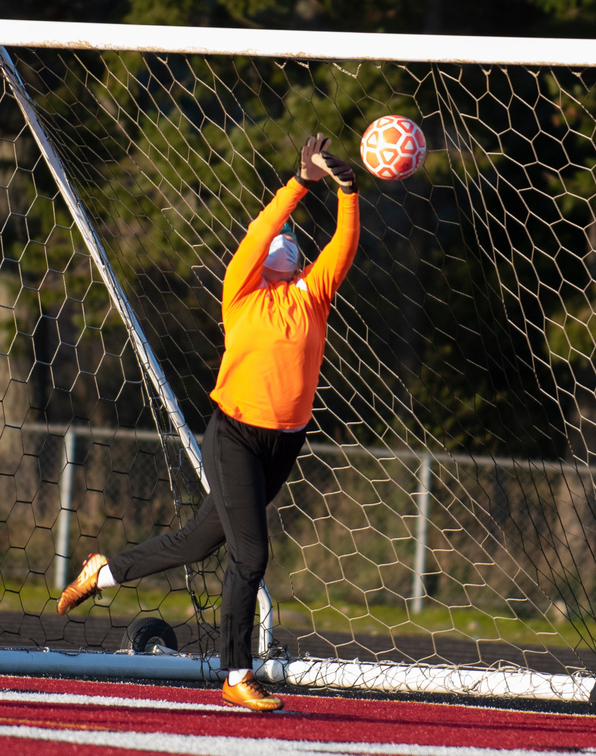 Emma Barr's first goal in the 17th minute sails past Castle Rock keeper Ella Anderson on Monday in Tenino.