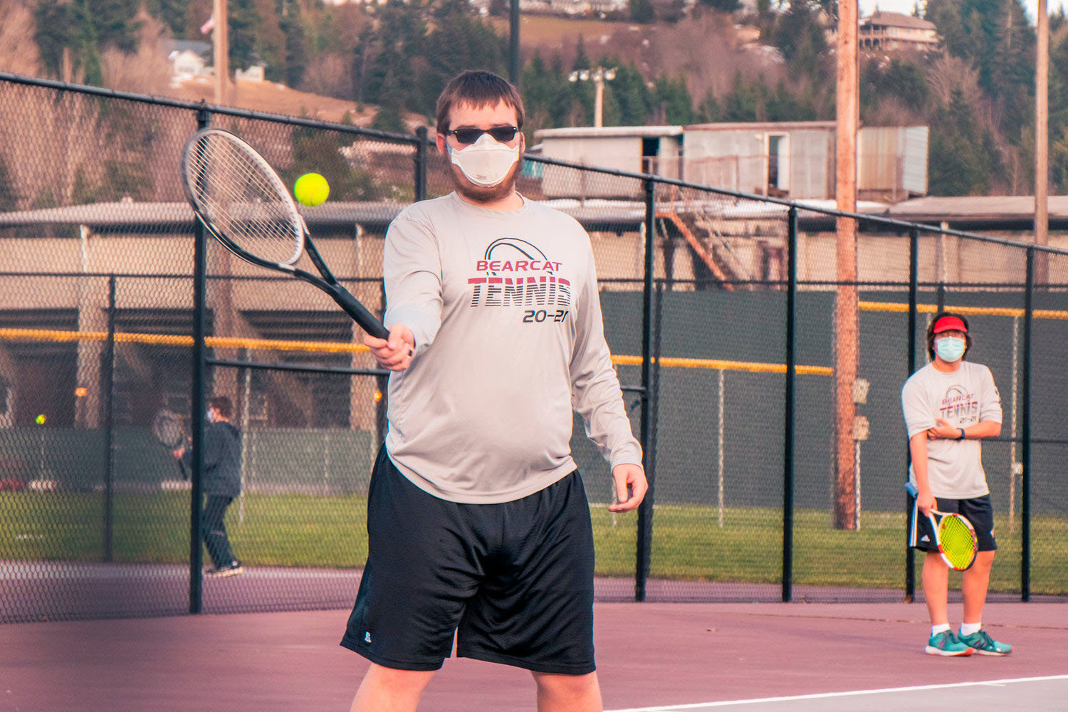 FILE PHOTO - W.F. West's Cade Cameron, along with teammate Christian Iverson, won the sub-districts doubles championship at Black Hills High School Wednesday.