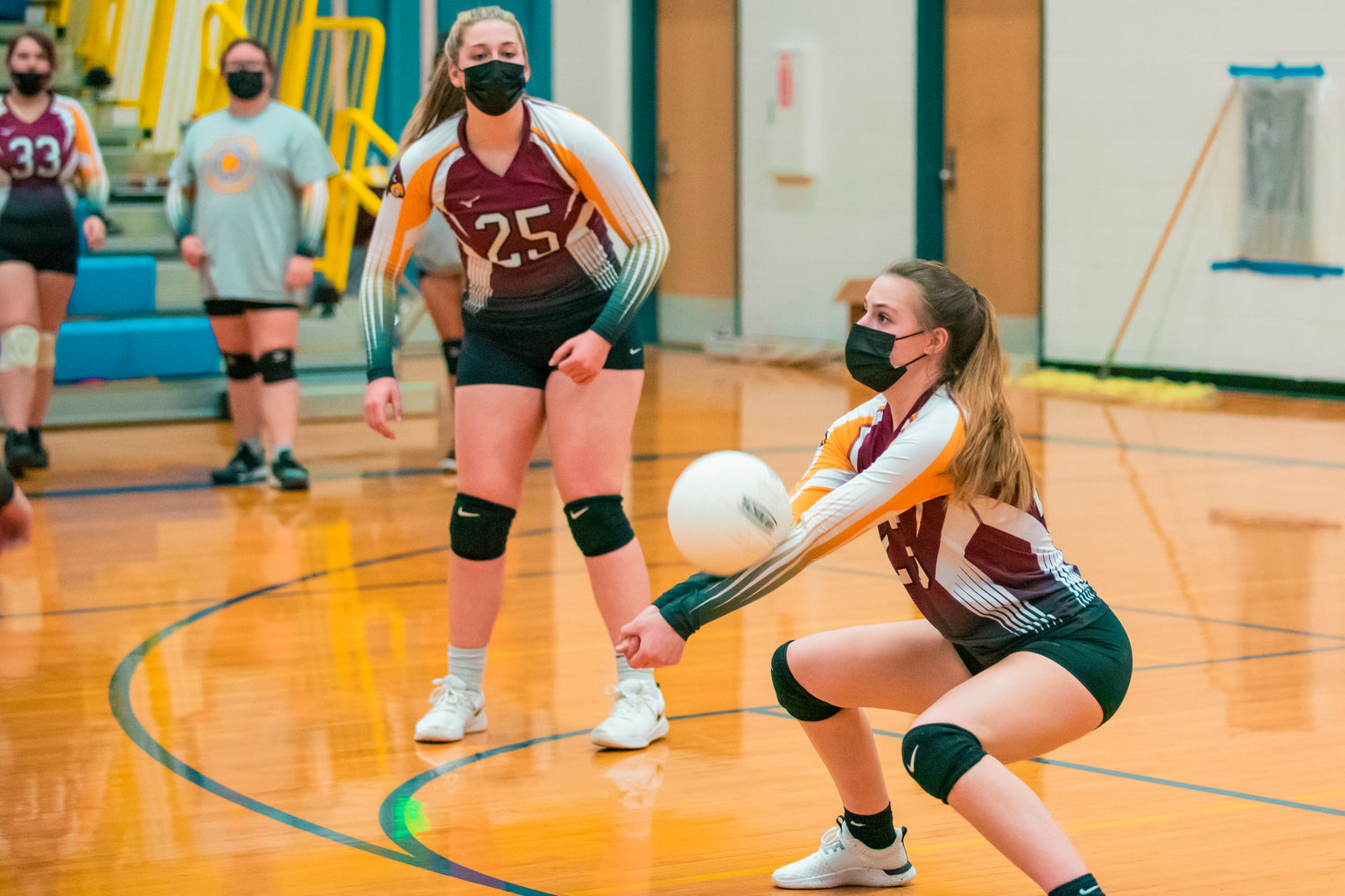 Winlock’s Karli Jones (23)  makes contact during a game against Adna on Wednesday.
