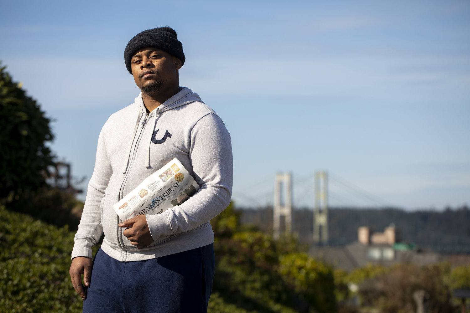 Sedrick Altheimer, 24, was delivering newspapers on his route in the West End of Tacoma, Washington, late at night in January 2021, when a white SUV started following his car in an intimidating manner. Later, he found out that the driver of the car was Pierce County Sheriff Ed Troyer, who did not identify himself and was not in a police car. After a verbal confrontation, Troyer called in more than 40 cops to the scene. "Nobody's ever messed with me like he did," said Altheimer, who has delivered newspapers in the area for several years. "He kept following me. Antagonizing me." (Bettina Hansen/Seattle Times/TNS)