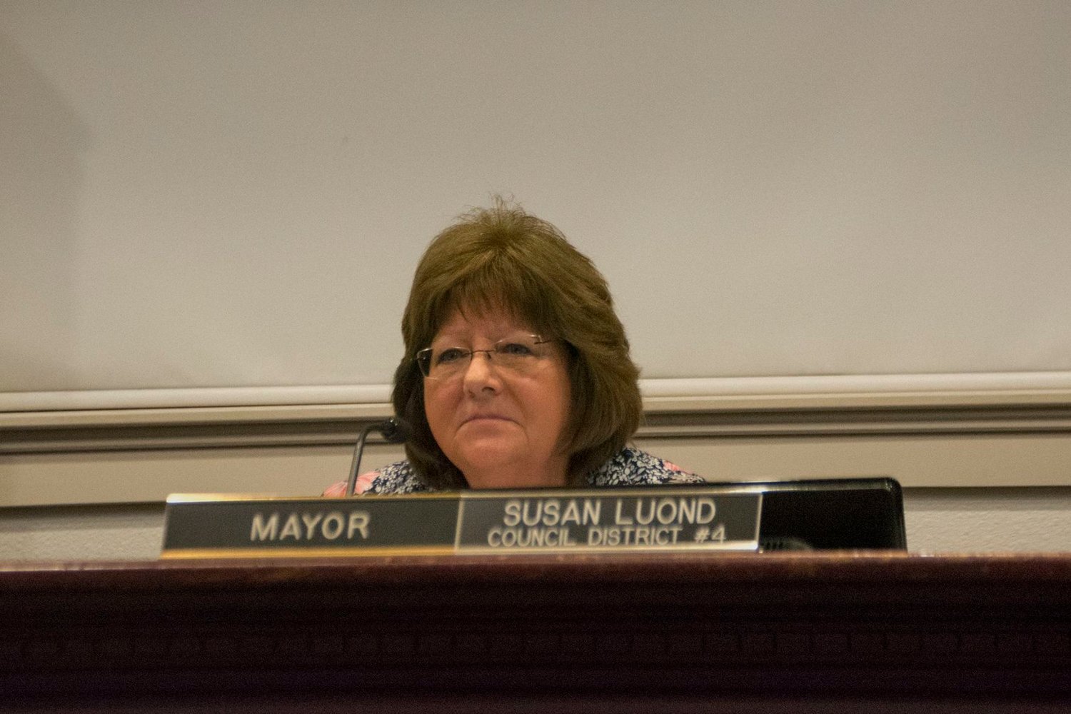 FILE PHOTO — Centralia Mayor Susan Luond appears at a meeting in 2019.