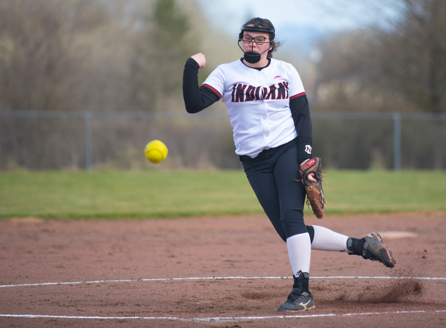 Toledo pitcher Bethany Bowen delivers a pitch to Wahkiakum on Thursday at home.