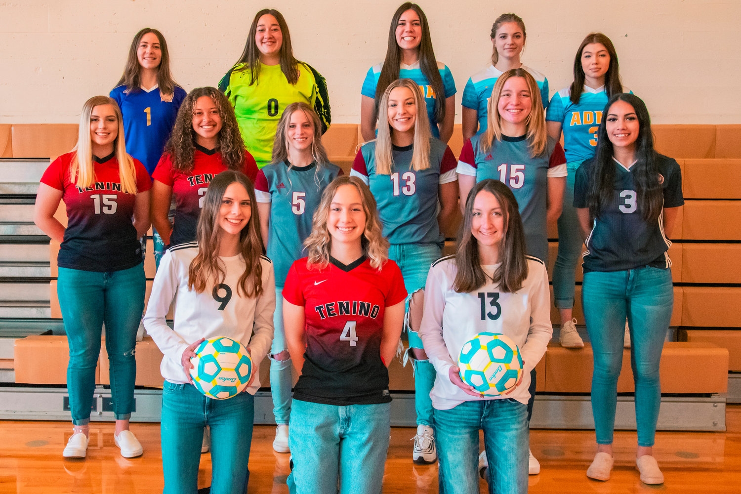 The Chronicle's 2021 All-Area Girls Soccer Team poses for photo in Centralia on Wednesday.