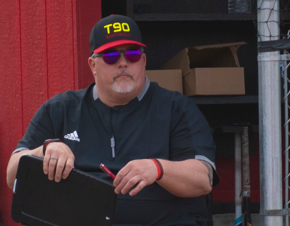Tenino coach Chris Johnson watches his team play the field on Friday at home against Montesano.