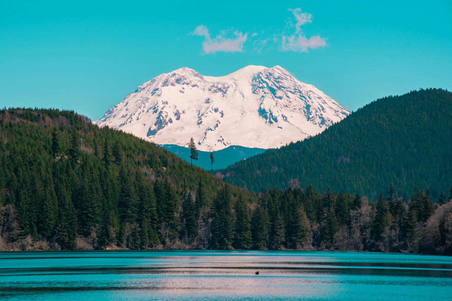 FILE PHOTO — Mount Rainier is pictured beyond Mineral Lake.