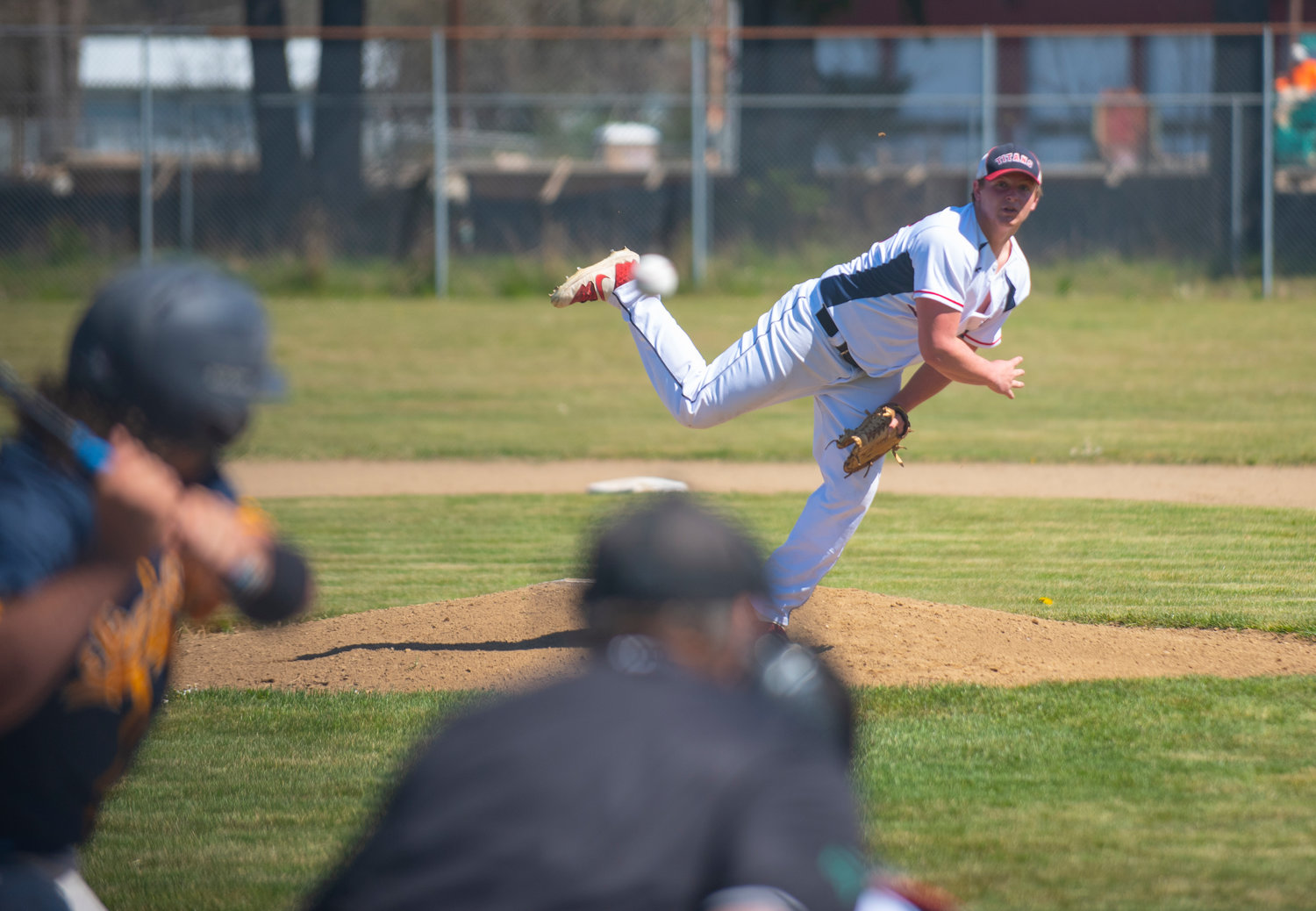 PWV sophomore pitcher Garrett Keeton delivers a pitch to a Forks batter on Friday in Pe Ell.