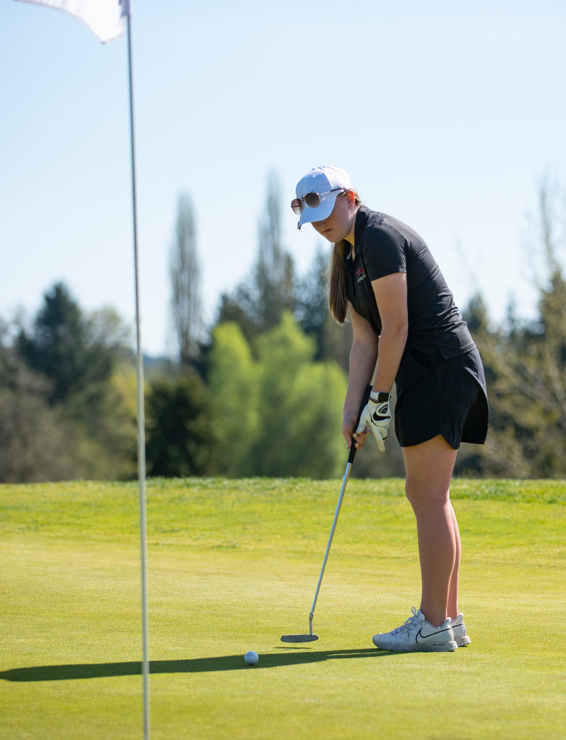 W.F. West's Natalie Eklund putts on Wednesday at Newaukum Valley Golf Course.