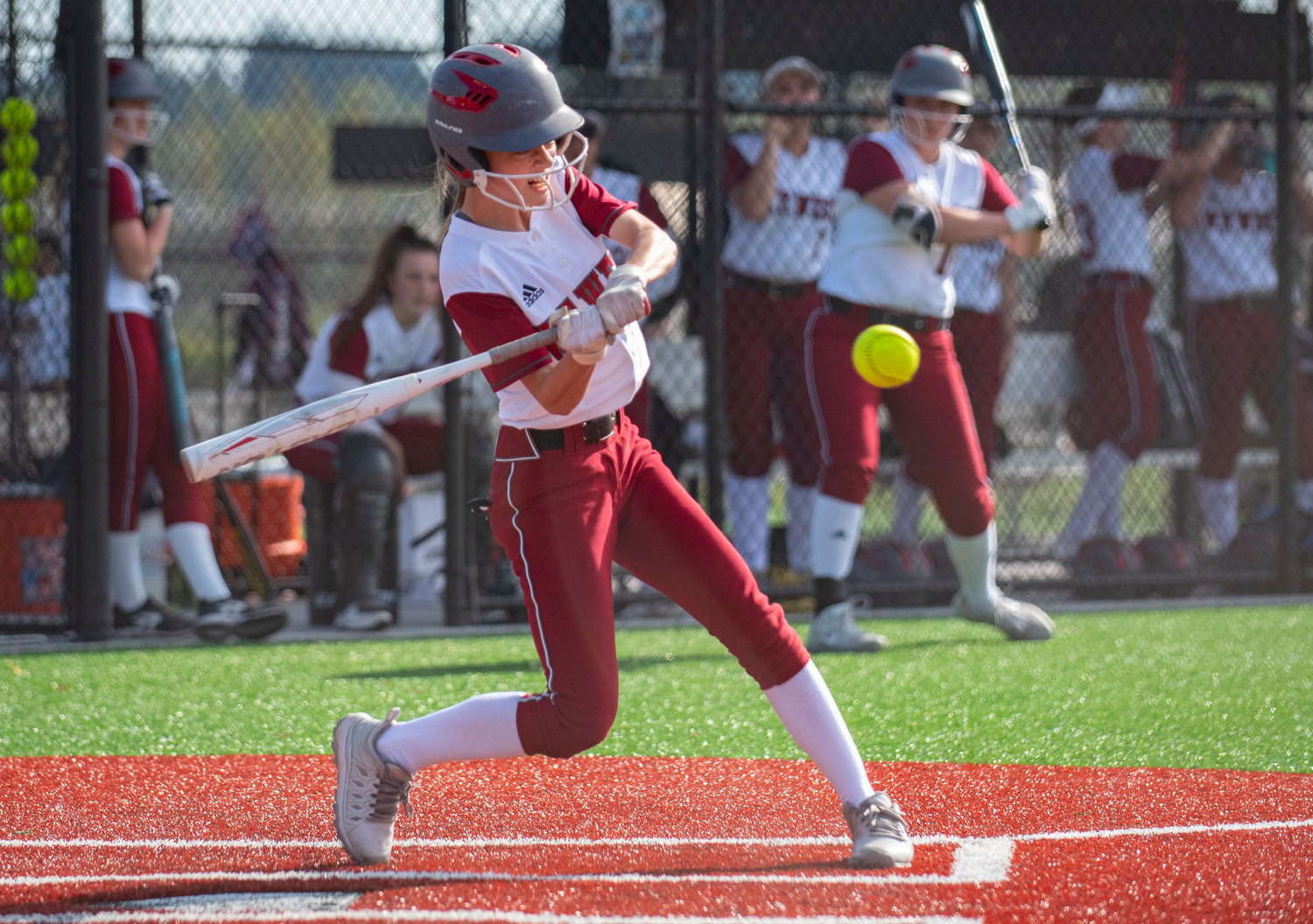 W.F. West sophomore Brielle Etter attacka a Tumwater pitch on Wednesday.