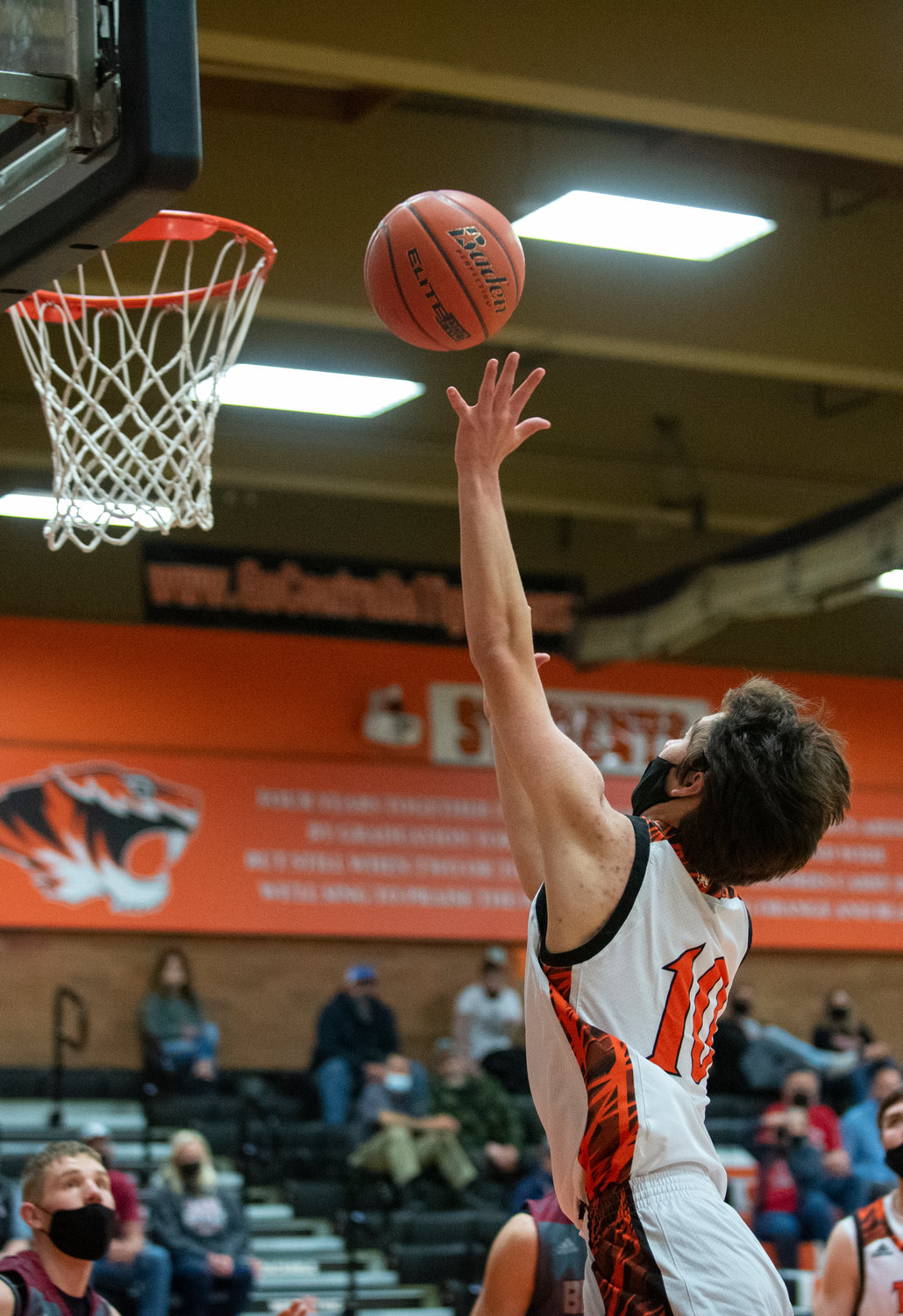 Centralia's Brandon Yeung knocks in a layup against W.F. West on Monday.