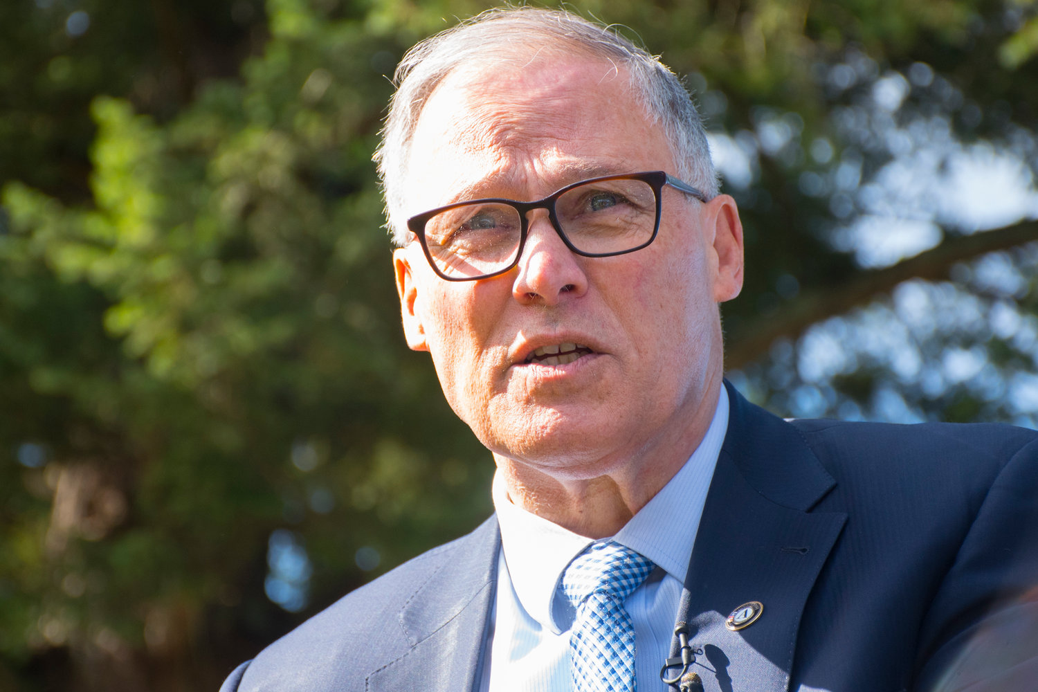 Gov. Jay Inslee takes a tour of a potential COVID-19 quarantine and isolation site at Maple Lane in March 2020.