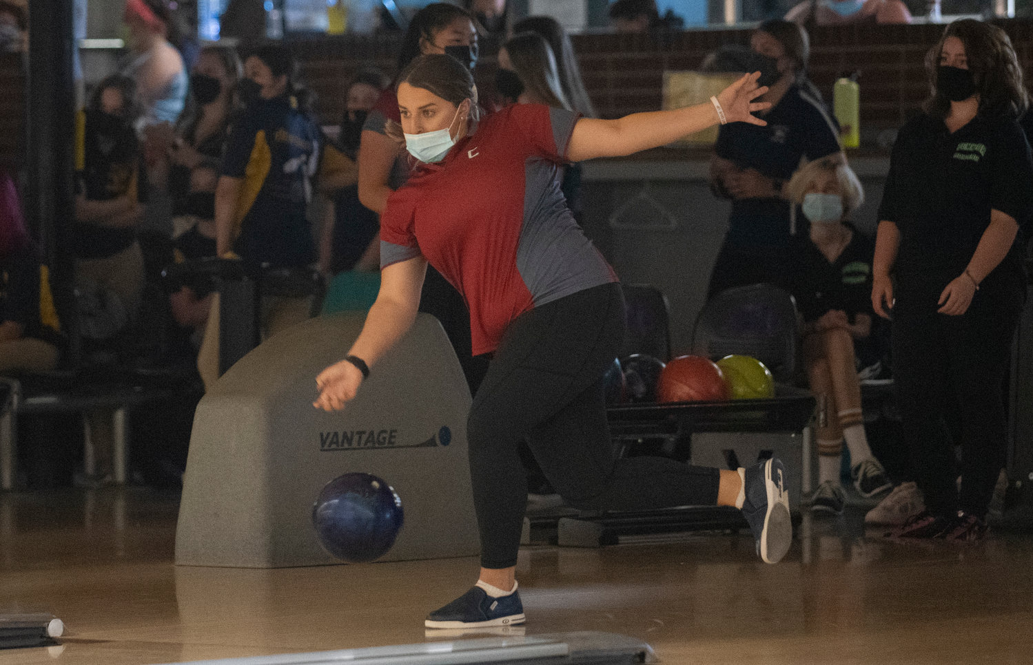 W.F. West's Anahbelle Lopez bowls in a match against Tumwater on Tuesday at Westside Lanes in Olympia.