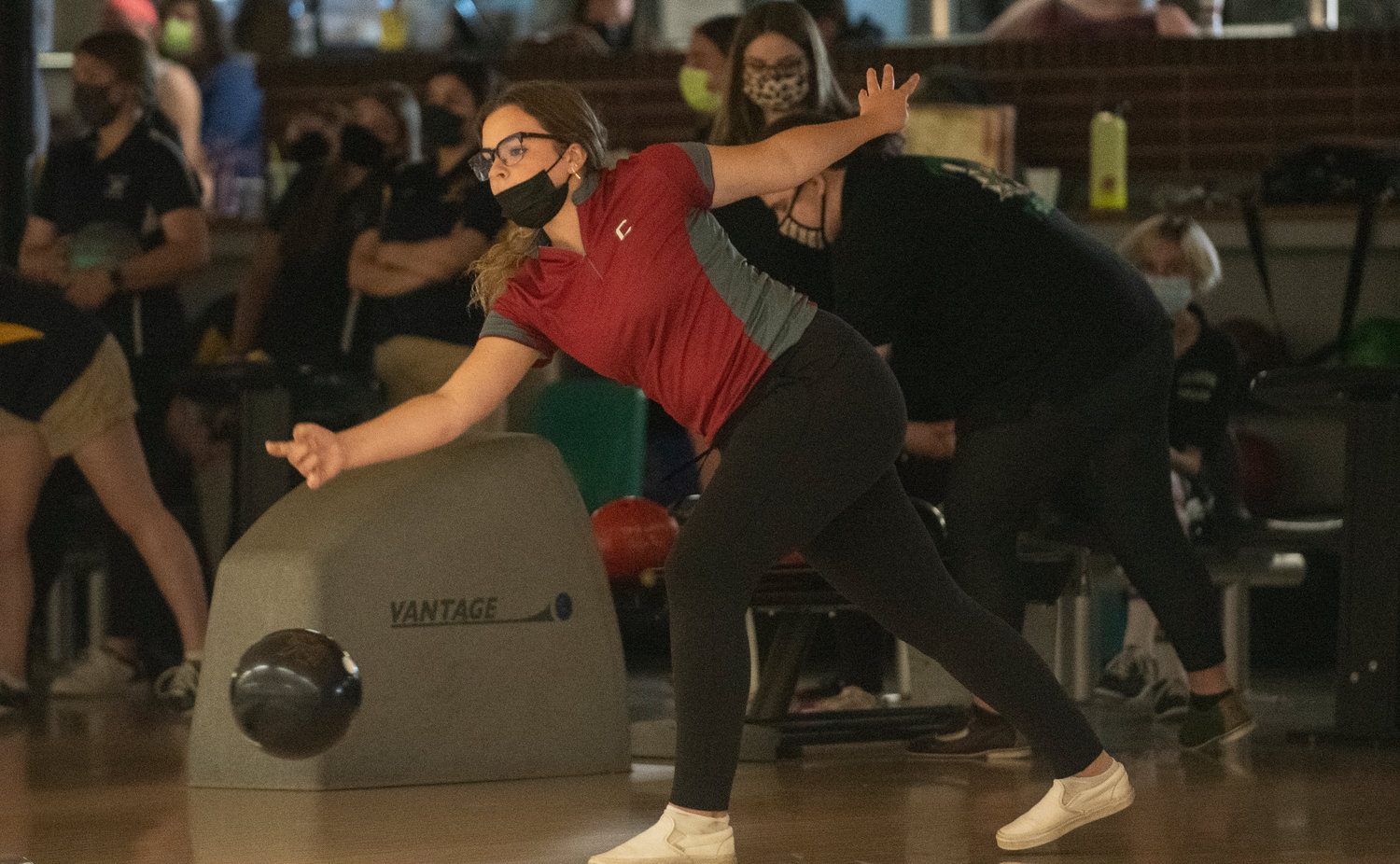 W.F. West senior Clara Bunker, who bowled for the Bearcats' state championship team in 2020, competes against Tumwater on June 1, 2021.