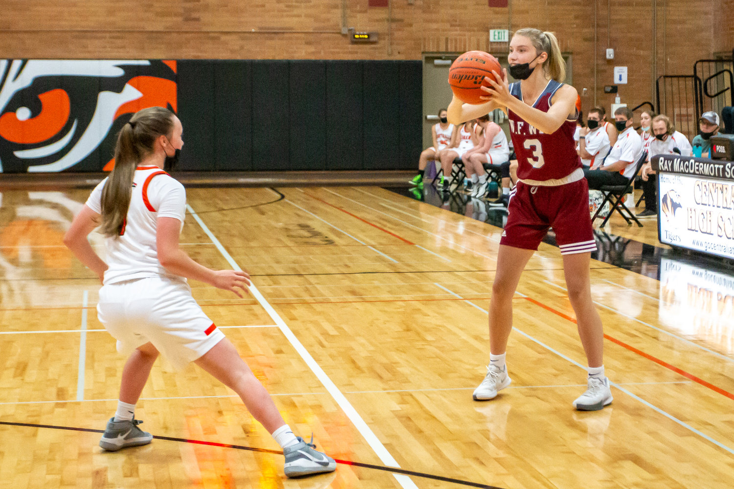W.F. West's Lexi Roberts (3) looks for an open pass against Centralia on Wednesday.