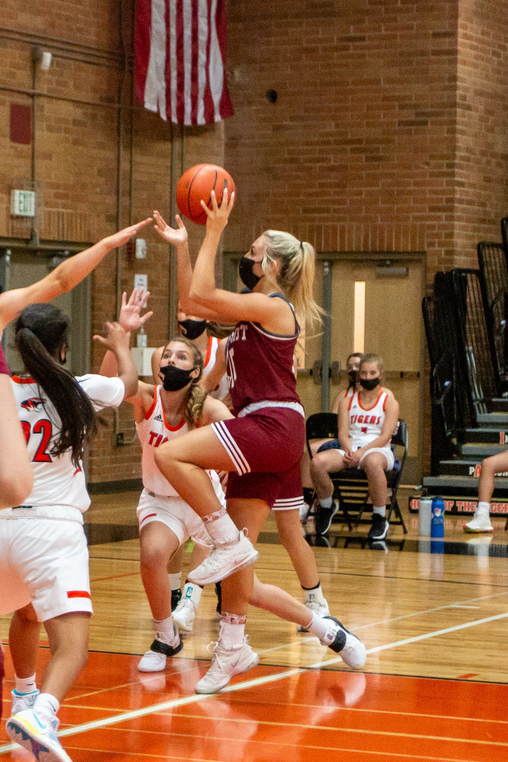 W.F. West's Madi Mencke drives to the hoop against Centralia on Wednesday.