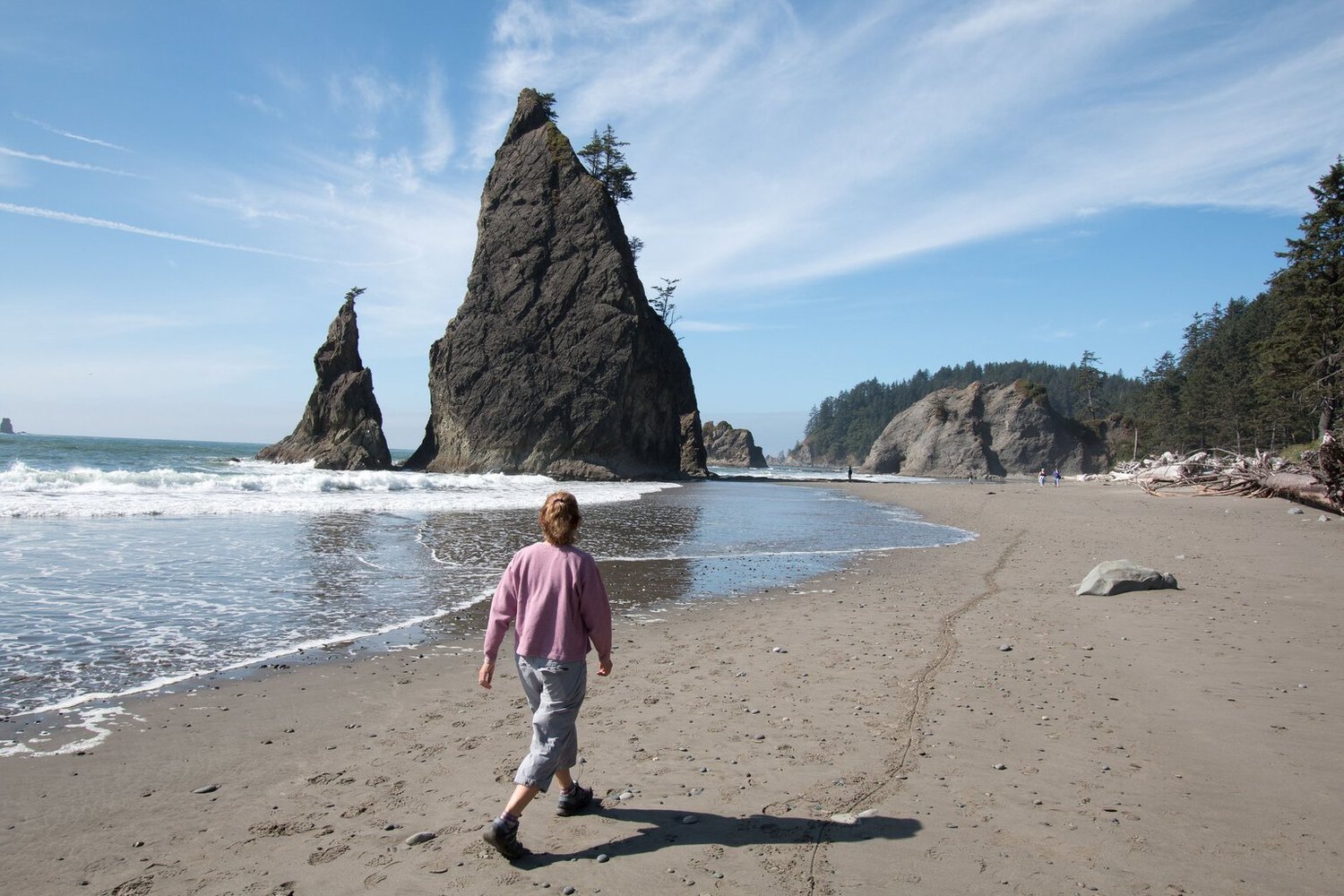 Rialto Beach and its famous sea stacks is a must-see, among the best and easiest spots to get to among many on the Pacific Coast strip of Olympic National Park.