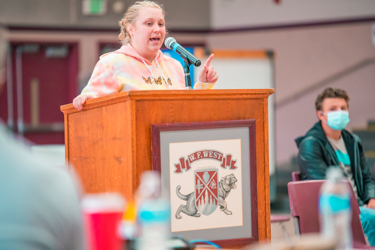 Community members speak out against Board Policy 3211 during a Chehalis School Board meeting Tuesday in Chehalis.