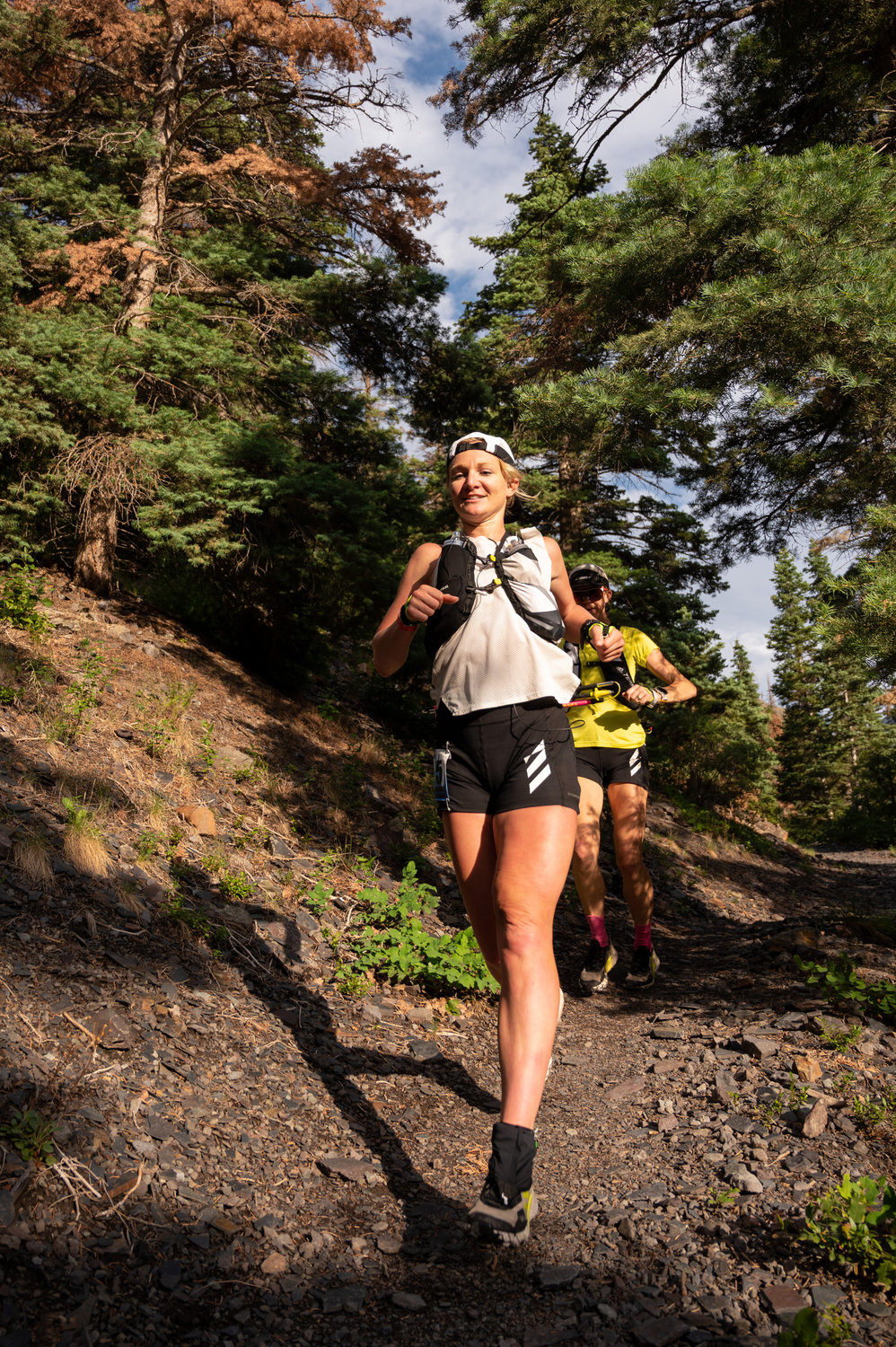 Sabrina Stanley makes a descent during the Hardrock 100 ultramarathon in Silverton, Colorado, held July 16-17.