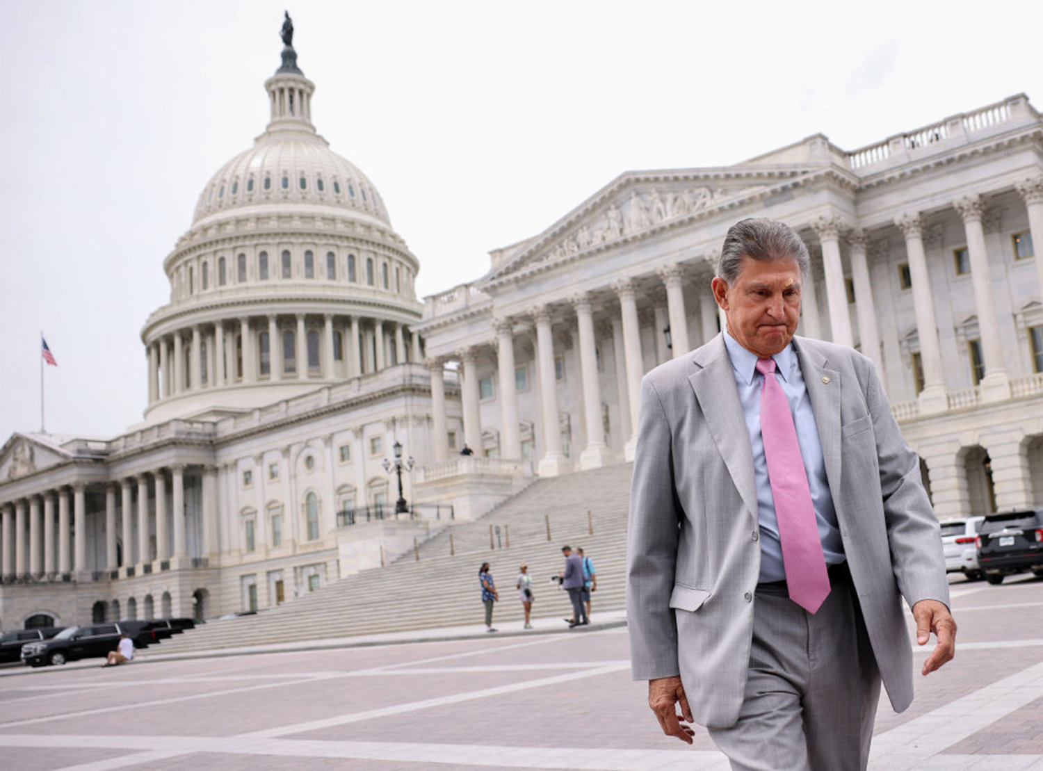 Sen. Joe Manchin (D-WV) leaves the U.S. Capitol following a vote on August 3, 2021 in Washington, DC. (Kevin Dietsch/Getty Images/TNS)