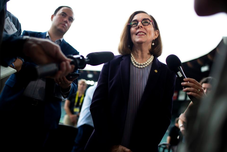 Oregon Governor Kate Brown at Providence Park on Wed., June 30, 2021.