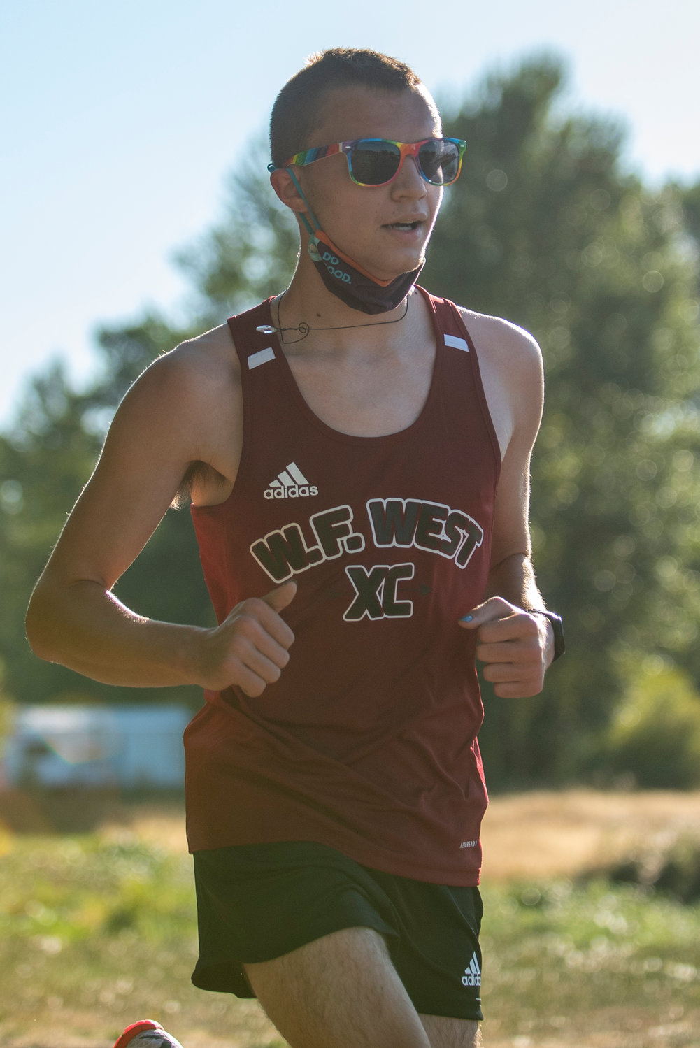 W.F. West's Jaysen Miles competes in a dual meet with Centralia on Wednesday.