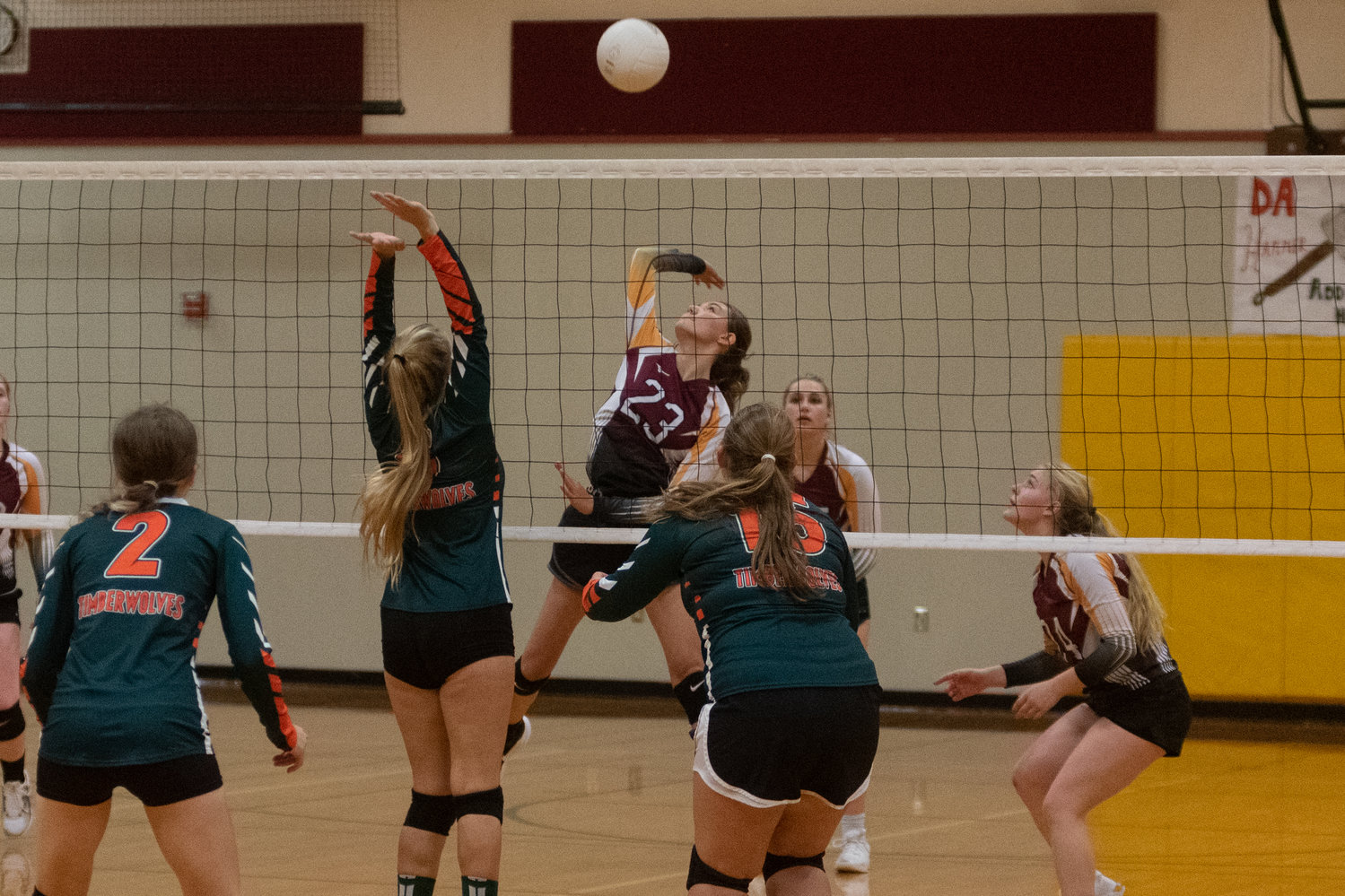 Sophomore Winlock middle Brianna Ochoa spikes the ball in the Cardinals win over Morton-White Pass Tuesday night.