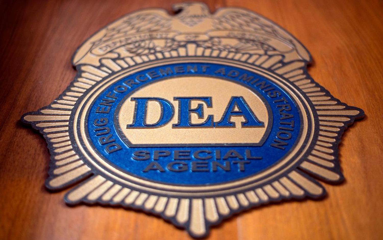 A logo reading DEA Special Agent is pictured in the Office of the US Drug Enforcement Administration (DEA) on  May 29, 2019 in New York City. (Johannes Eisele/AFP via Getty Images/TNS)