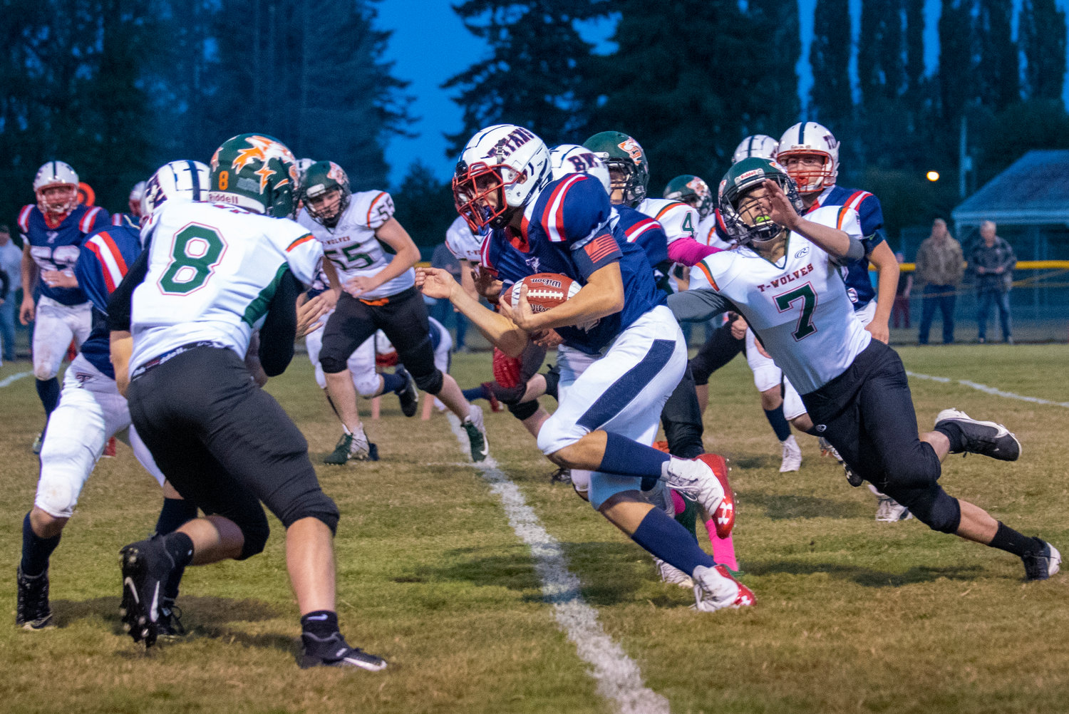 PWV's Wil Clements takes the opening kickoff against Morton-White Pass on Friday, Oct. 1, 2021.