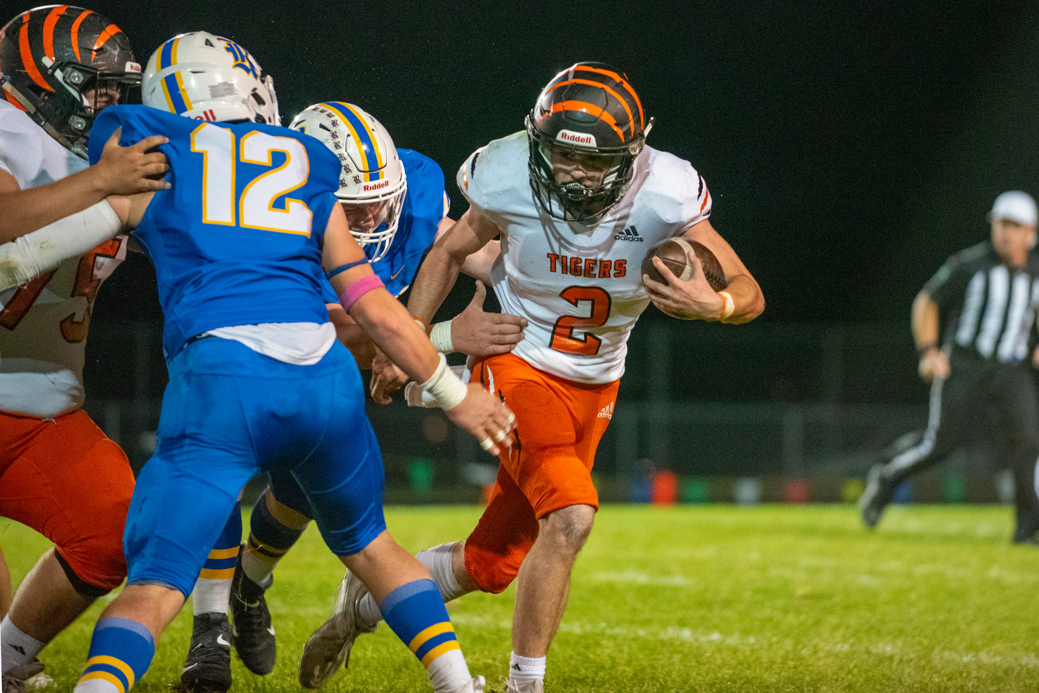 Centralia tailback Chase Sobolesky (2) tries to hit the edge on a run against Rochester on Oct. 2, 2021.