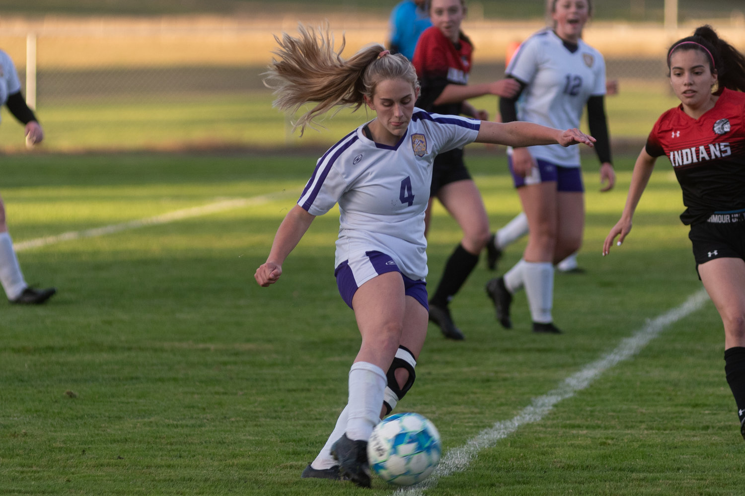 Onalaska's Jaycee Talley clears a ball in the Loggers 2-1 loss to Toledo Oct. 6.