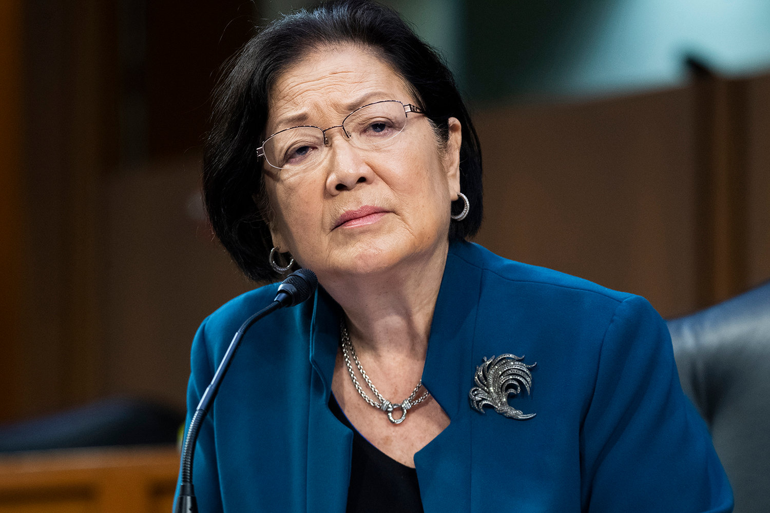 Sen. Mazie Hirono, (D-HI) attends a Senate Judiciary Committee hearing to examine Texas's abortion law on Capitol Hill on Sept. 29, 2021 in Washington, DC. (Tom Williams-Pool/Getty Images/TNS)