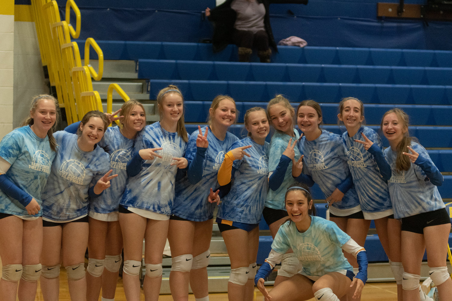 The Adna volleyball team poses for a photo before taking on Ocosta in the District 4 quarterfinals Oct. 30.