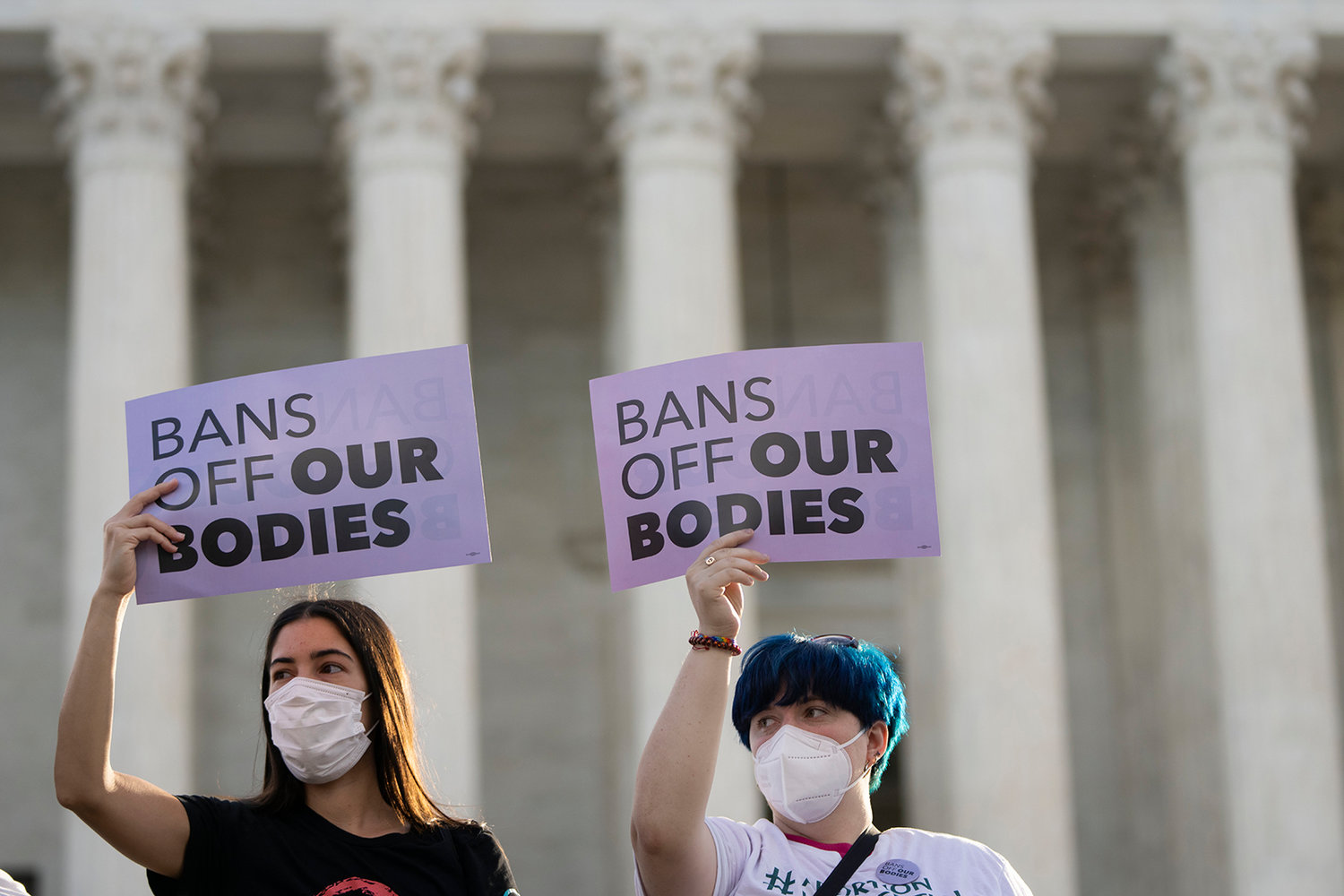 Pro-choice demonstrators rally outside the U.S. Supreme Court on Nov. 1, 2021 in Washington, DC. (Drew Angerer/Getty Images/TNS)