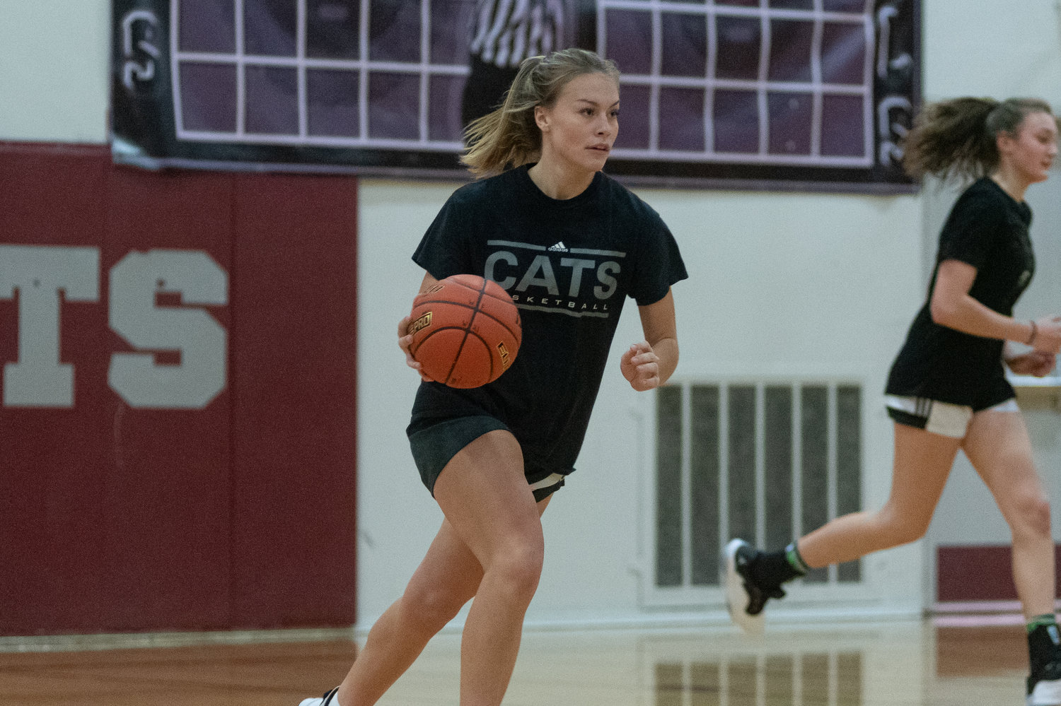 W.F. West guard Kyla McCallum dribbles up the court in a scrimmage during the first day of practice Nov. 15.