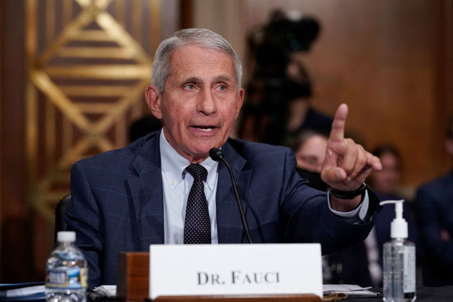 Dr. Anthony Fauci, director of the National Institute of Allergy and Infectious Diseases, responds to questions by Sen. Rand Paul, R-Ky., during the Senate Health, Education, Labor, and Pensions Committee hearing on Capitol Hill in Washington, D.C., on July 20, 2021. (J. Scott Applewhite/Pool/AFP via Getty Images/TNS)