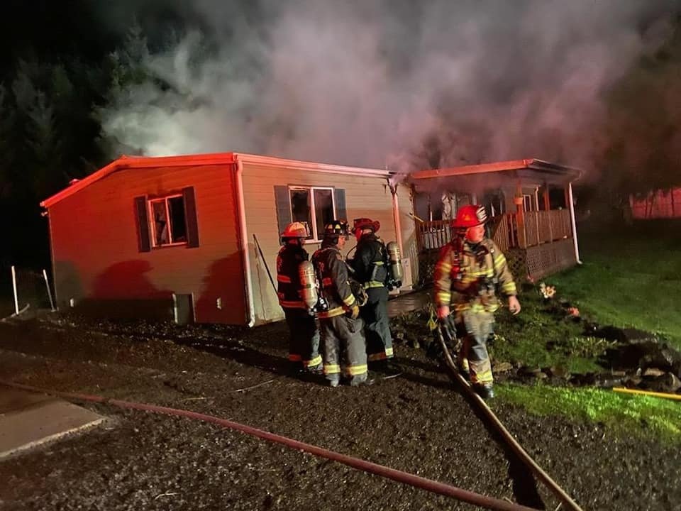 A Winlock residence was destroyed by fire on Wednesday night.