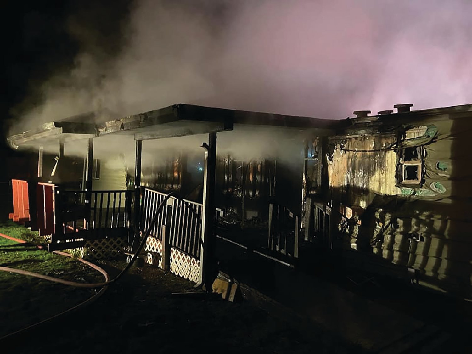 A Winlock residence was destroyed by fire on Wednesday night.