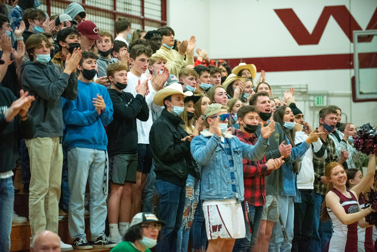 W.F. West's student section cheers during a boys basketball game against Shelton on Dec. 8.